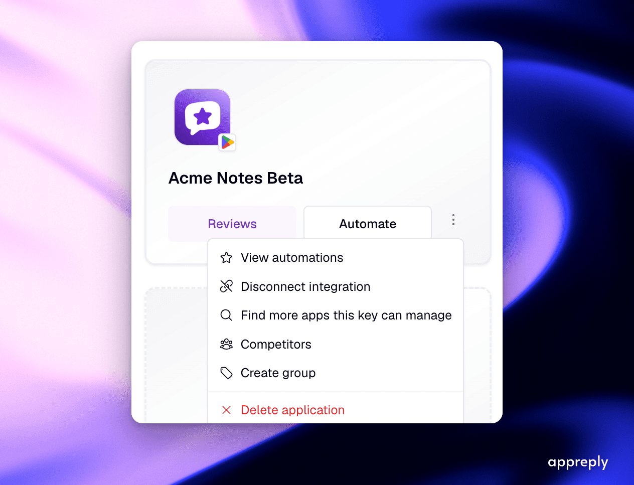 You can return to this list after publishing another app.
